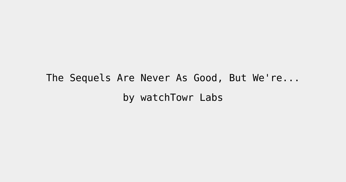 The Sequels Are Never As Good, But We're Still In Pain (Citrix ...